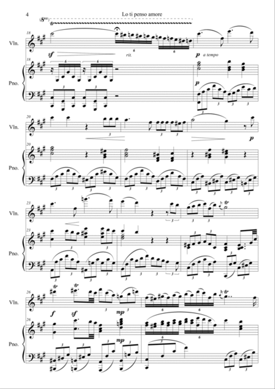 Lo Ti Penso Amore (Paganini OST_based on Violin Concerto no.4) Violin Solo scores gallery preview page 4