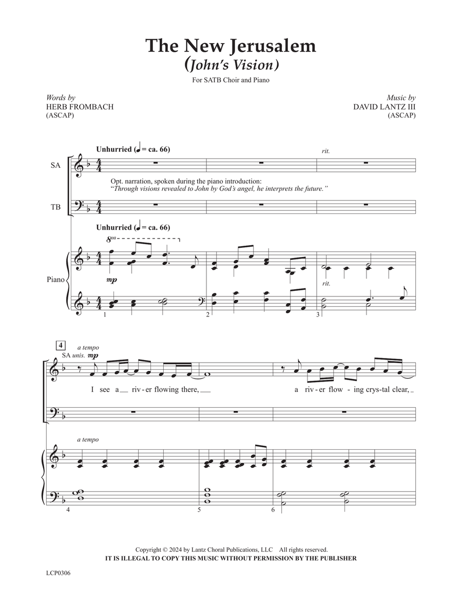 The New Jerusalem 4-Part scores gallery preview page 3