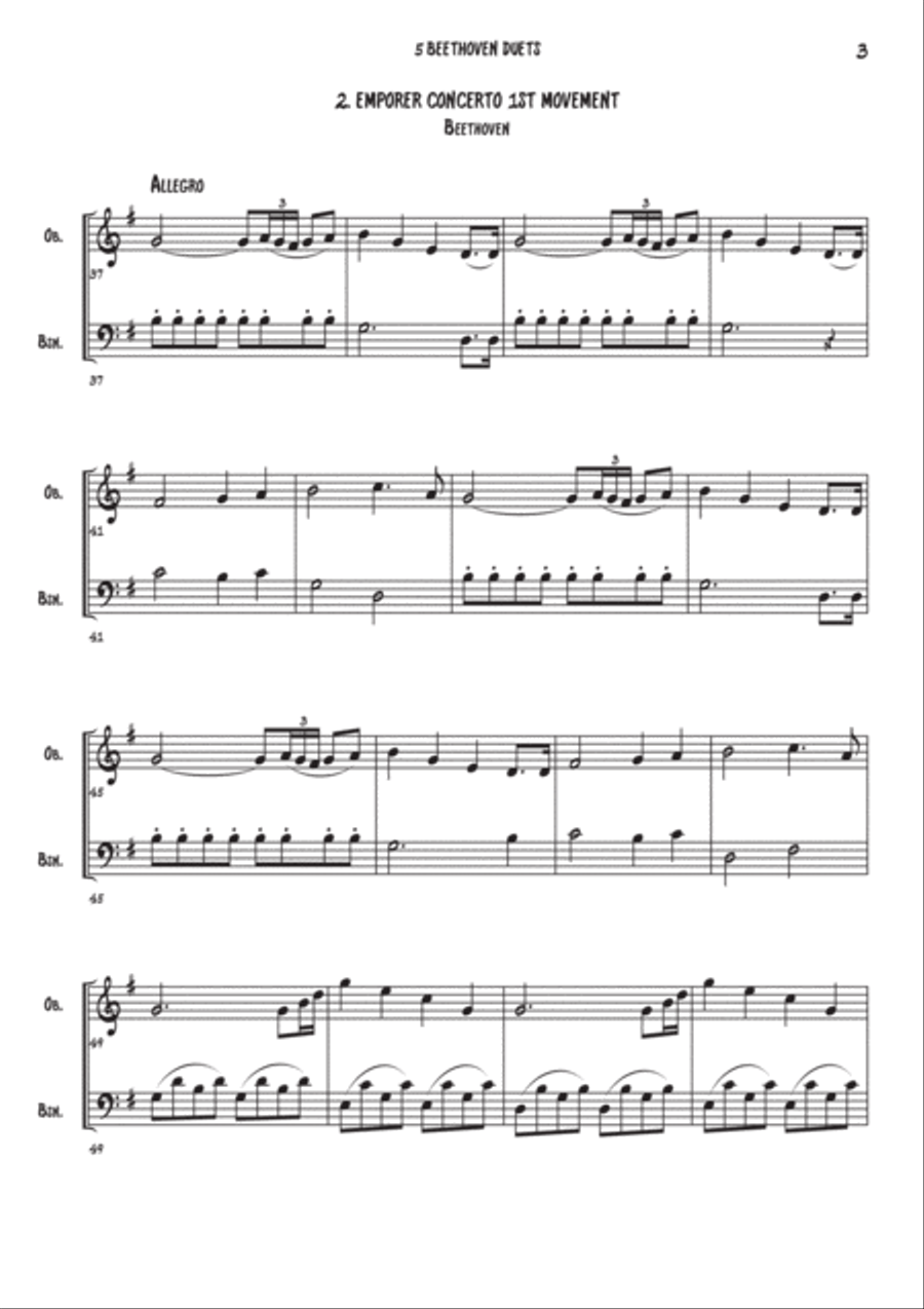 5 Beethoven duets - Oboe & Bassoon 5 Beethoven duets - Oboe & Bassoon Woodwind Duet scores gallery preview page 4