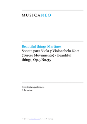 Sonata para Viola y Violonchelo No.2 (Tercer movimiento)-Beautiful things Op.5 No.35