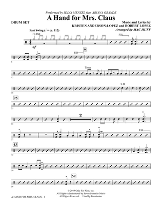 A Hand For Mrs. Claus (arr. Mac Huff) - Drums