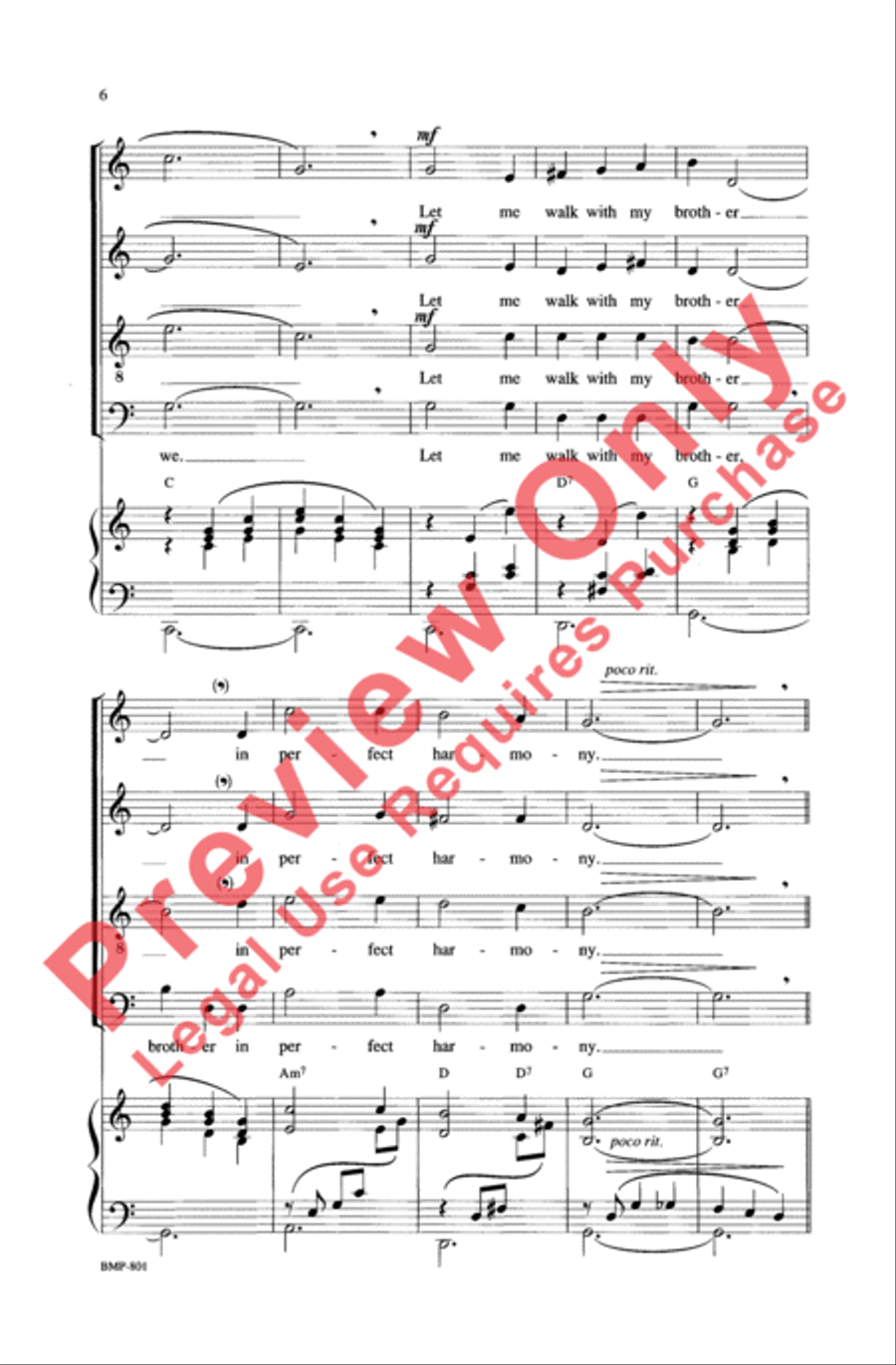 Let There Be Peace on Earth 4-Part scores gallery preview page 6
