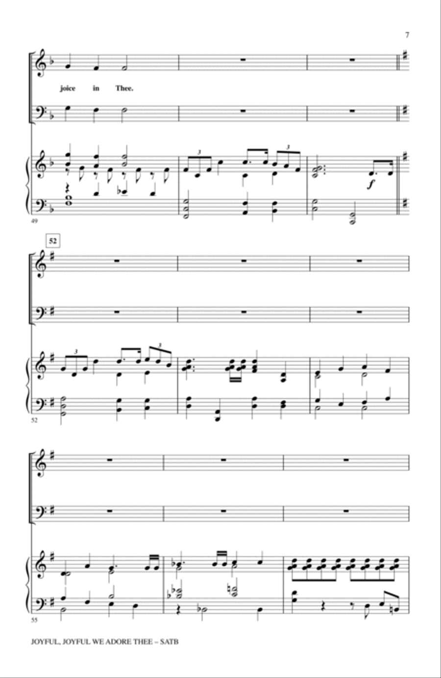 Joyful, Joyful, We Adore Thee 4-Part scores gallery preview page 6