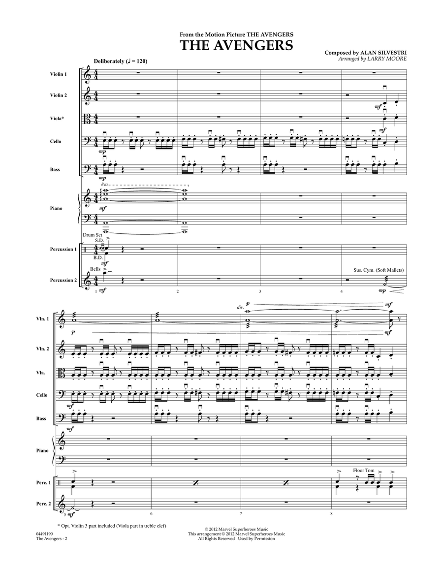 The Avengers (Main Theme) (arr. Larry Moore) - Full Score Orchestra scores gallery preview page 2