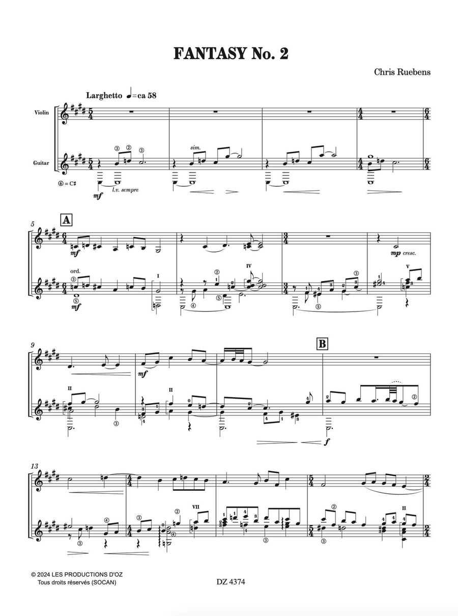 Fantasy No. 2 Violin scores gallery preview page 2