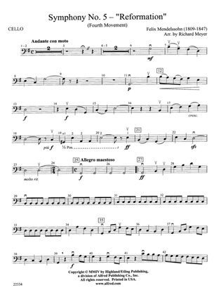 Symphony No. 5 "Reformation" (4th Movement): Cello