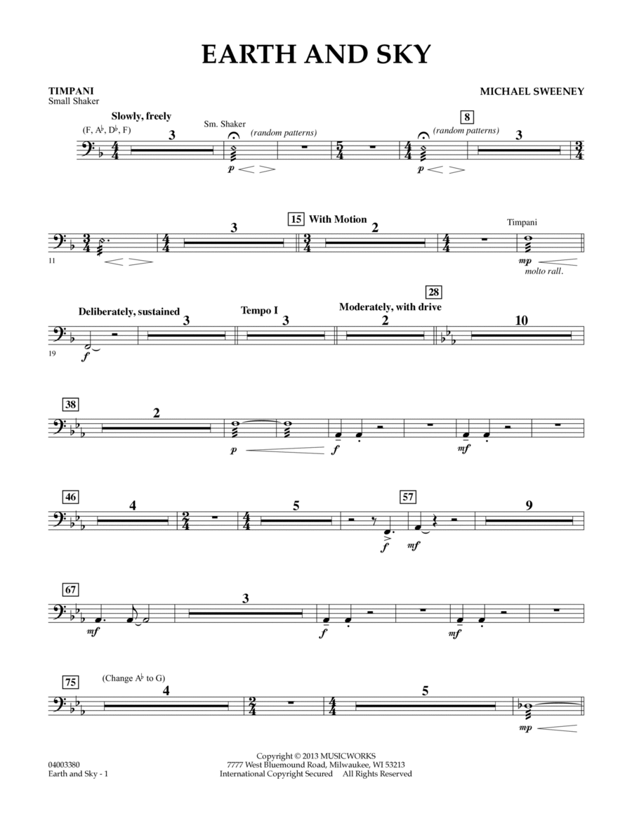 Earth and Sky - Timpani Concert Band scores gallery preview page 1