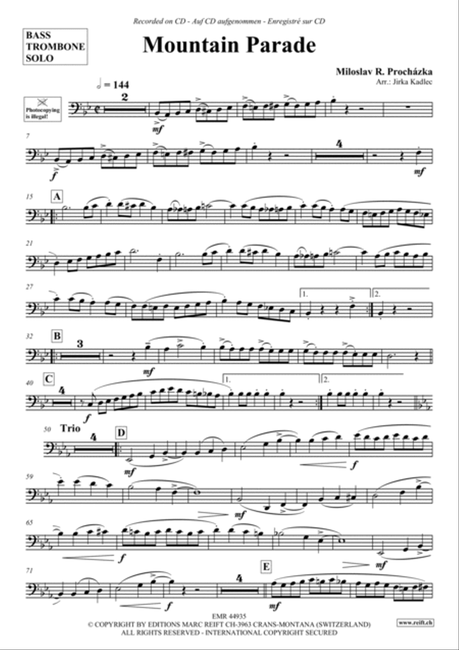 Mountain Parade Trombone scores gallery preview page 2