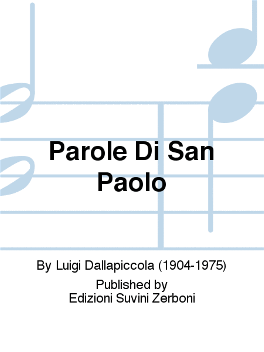 Parole Di San Paolo Parole Di San Paolo Piano scores gallery preview page 1