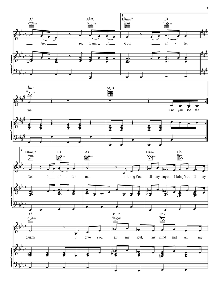 Lamb Of God Lamb Of God Piano, Vocal, Guitar scores gallery preview page 3