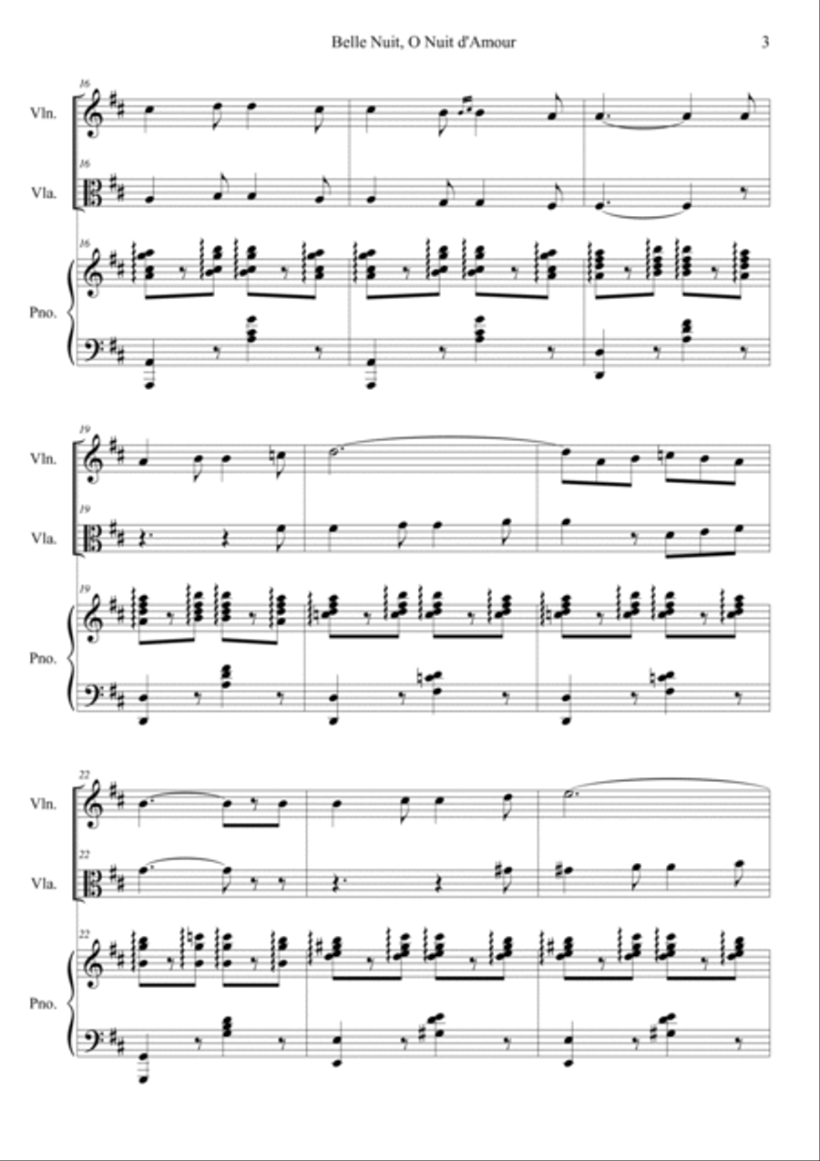 Belle Nuit o nuit d'amour Viola scores gallery preview page 3