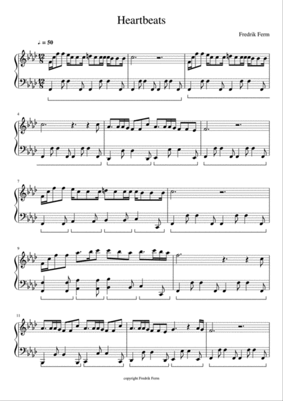 Heartbeats Easy Piano scores gallery preview page 1
