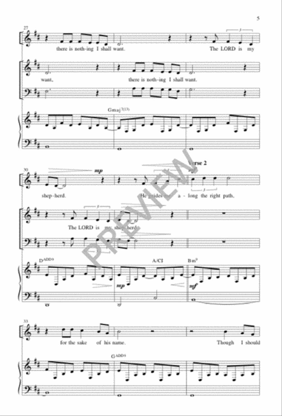 The Lord Is My Shepherd 2-Part scores gallery preview page 5
