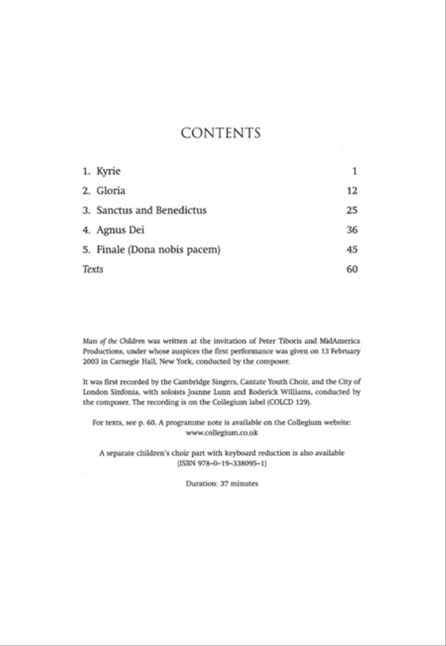 Mass of the Children Children's Choir scores gallery preview page 3