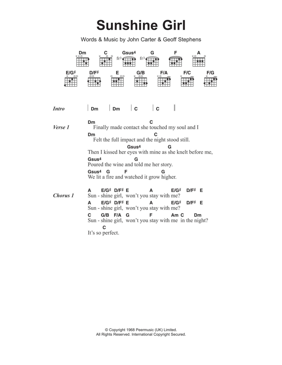 Sunshine Girl Acoustic Guitar scores gallery preview page 1