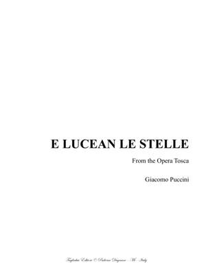 Book cover for E LUCEAN LE STELLE - G. Puccini - For Tenor and Piano