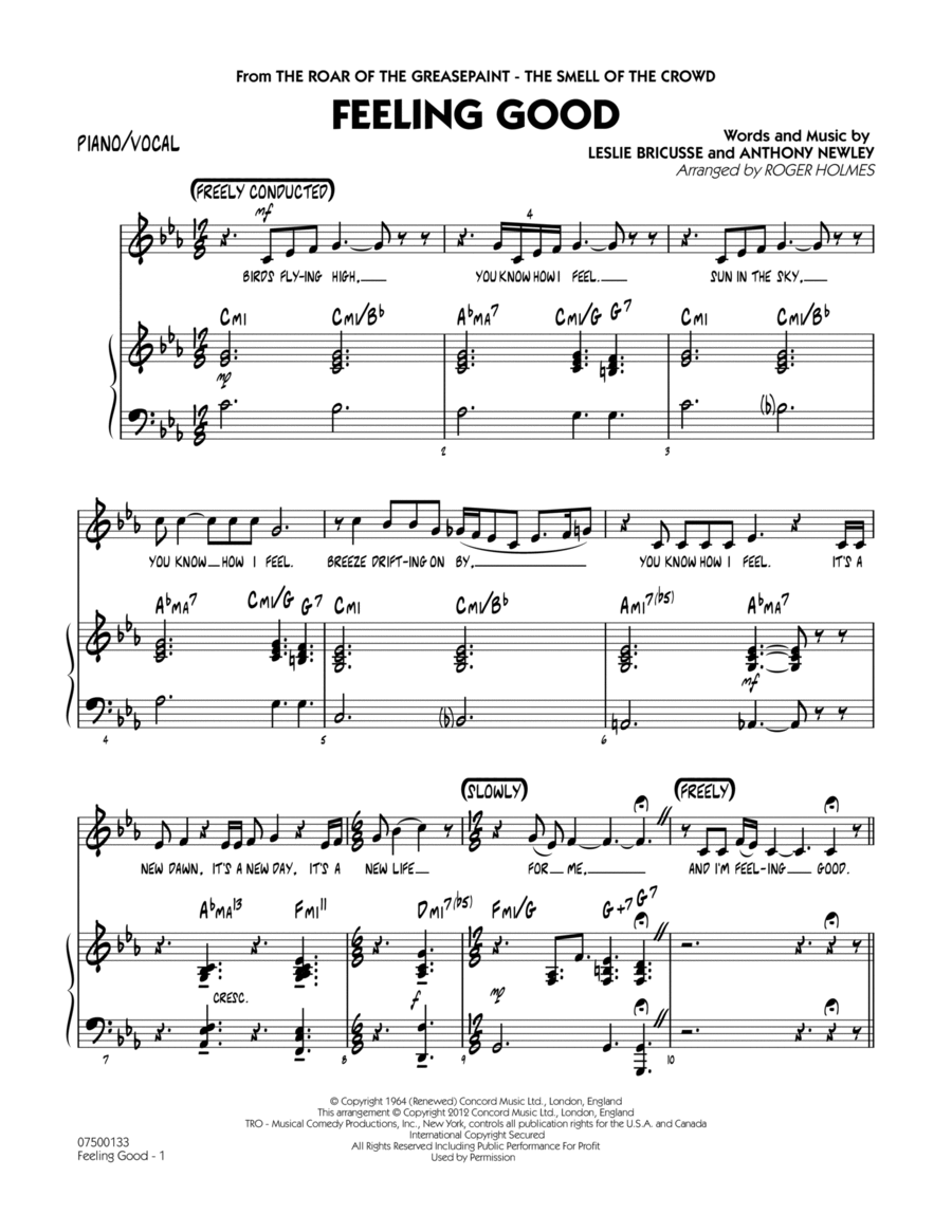 Feeling Good - Piano/Vocal Solo Jazz Ensemble scores gallery preview page 1