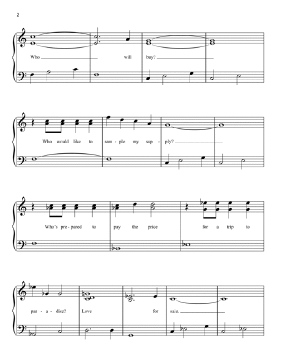 Love For Sale Easy Piano scores gallery preview page 2