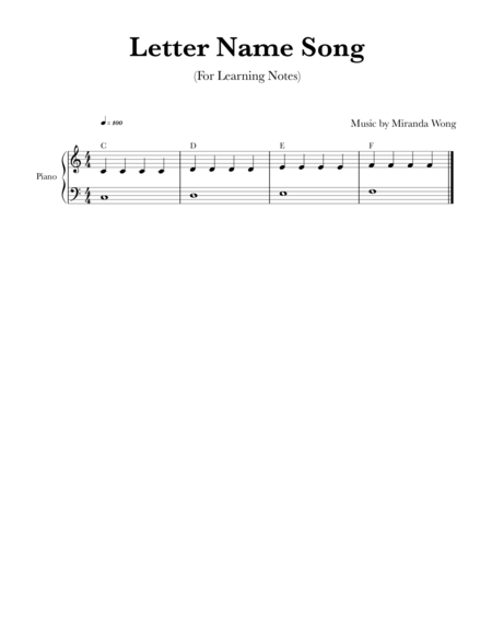 Letter Name Song - Effective Piano Method & Exercise image number null