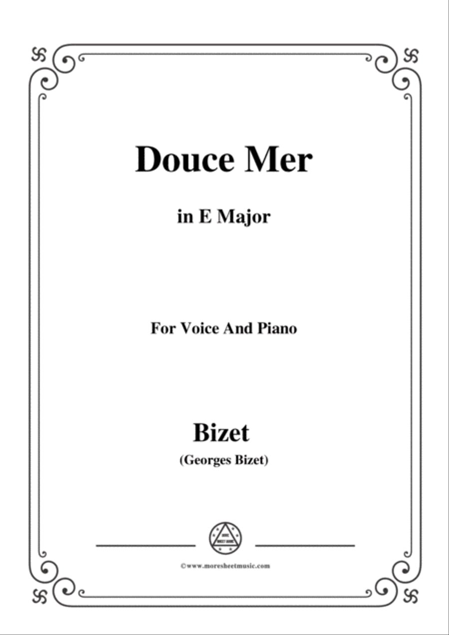 Bizet-Douce Mer in E Major,for voice and piano Voice Solo scores gallery preview page 1