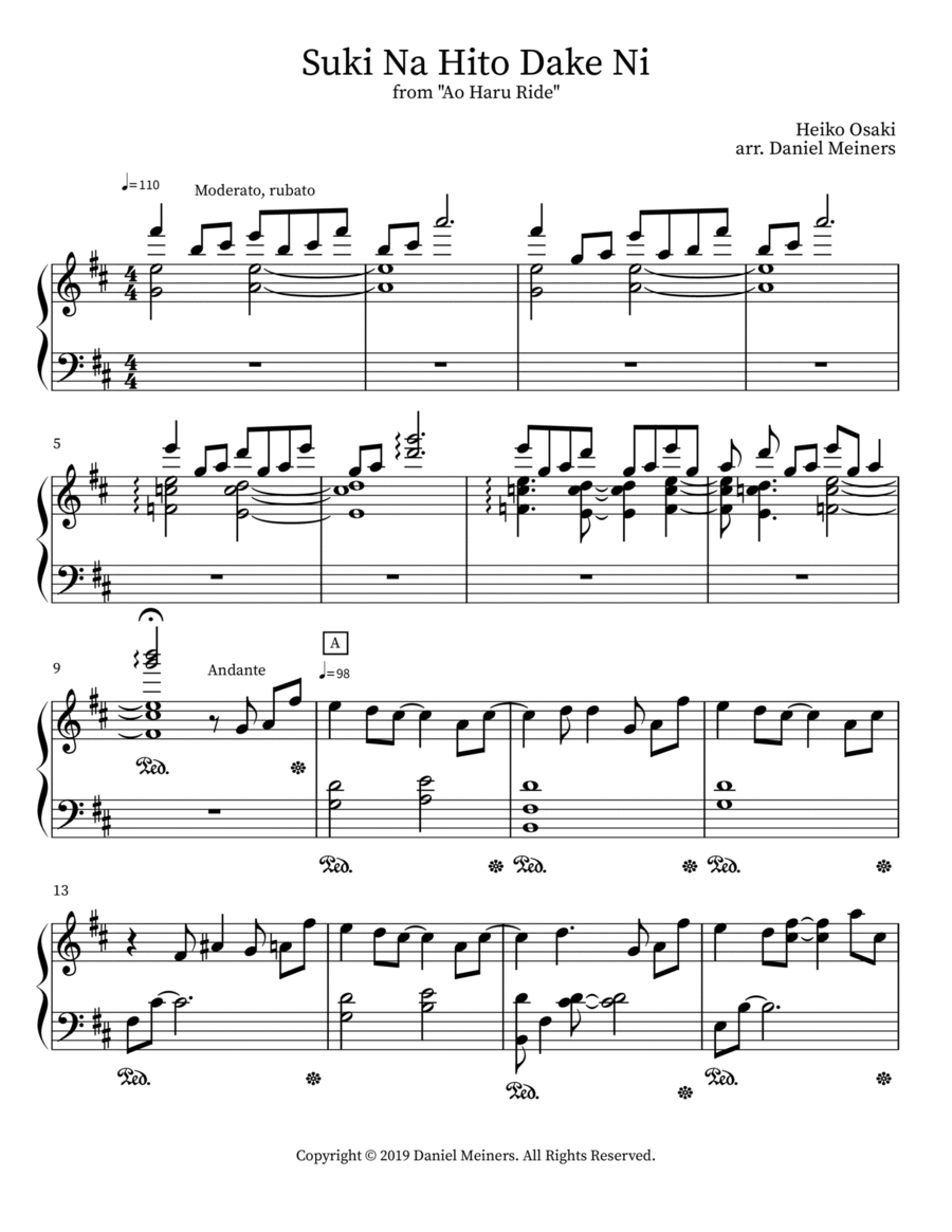 Suki Na Hito Dake Ni Suki Na Hito Dake Ni Piano Solo scores gallery preview page 1