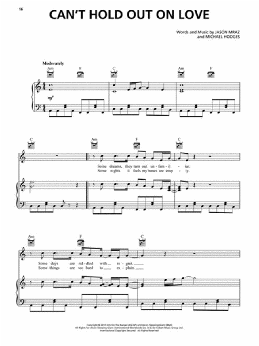 Best of Jason Mraz Piano, Vocal, Guitar scores gallery preview page 6