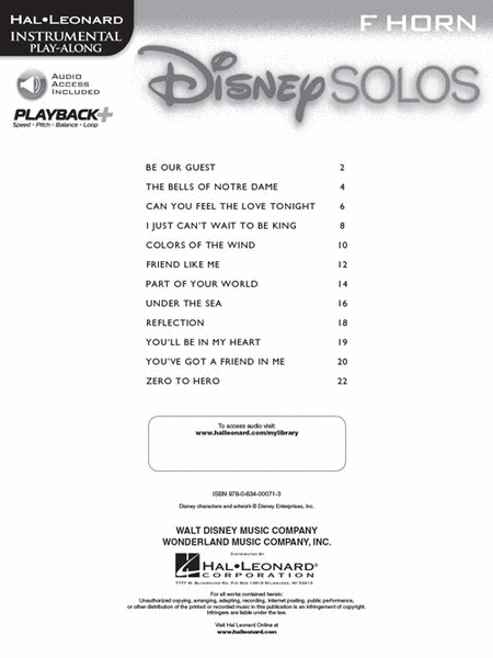 Disney Solos - Horn image number null