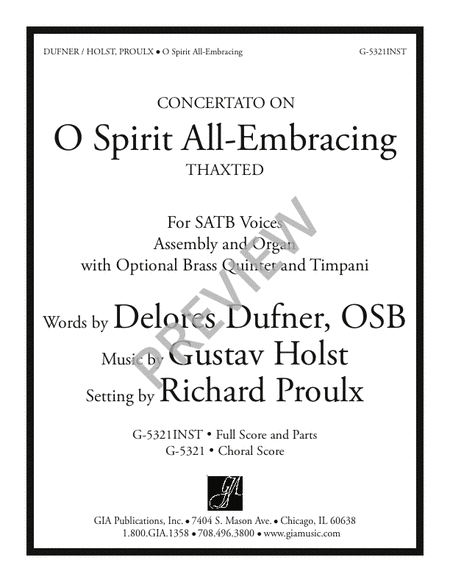 O Spirit All-Embracing - Full Score and Parts