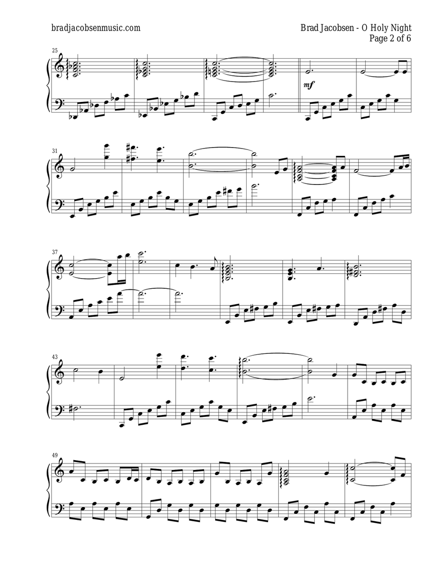 O Holy Night Piano Solo scores gallery preview page 2