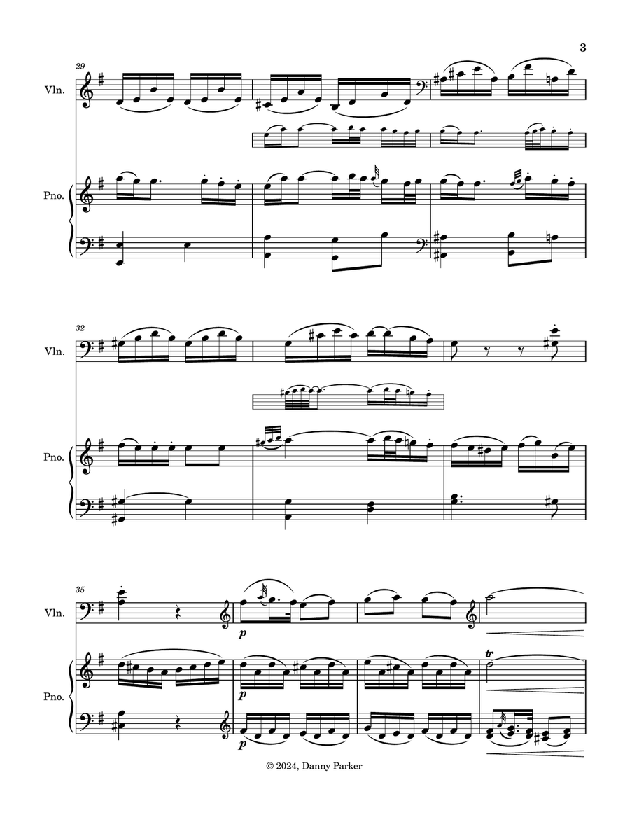 Violin Sonata in G major, after Mozart's K. 311: Andantino con espressione Chamber Music scores gallery preview page 4