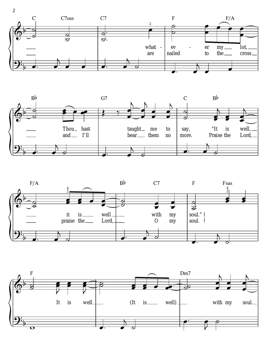 It Is Well Easy Piano scores gallery preview page 2