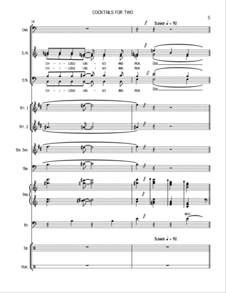 Cocktails For Two Cocktails For Two 4-Part scores gallery preview page 5