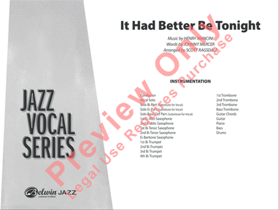 It Had Better Be Tonight Jazz Ensemble scores gallery preview page 2