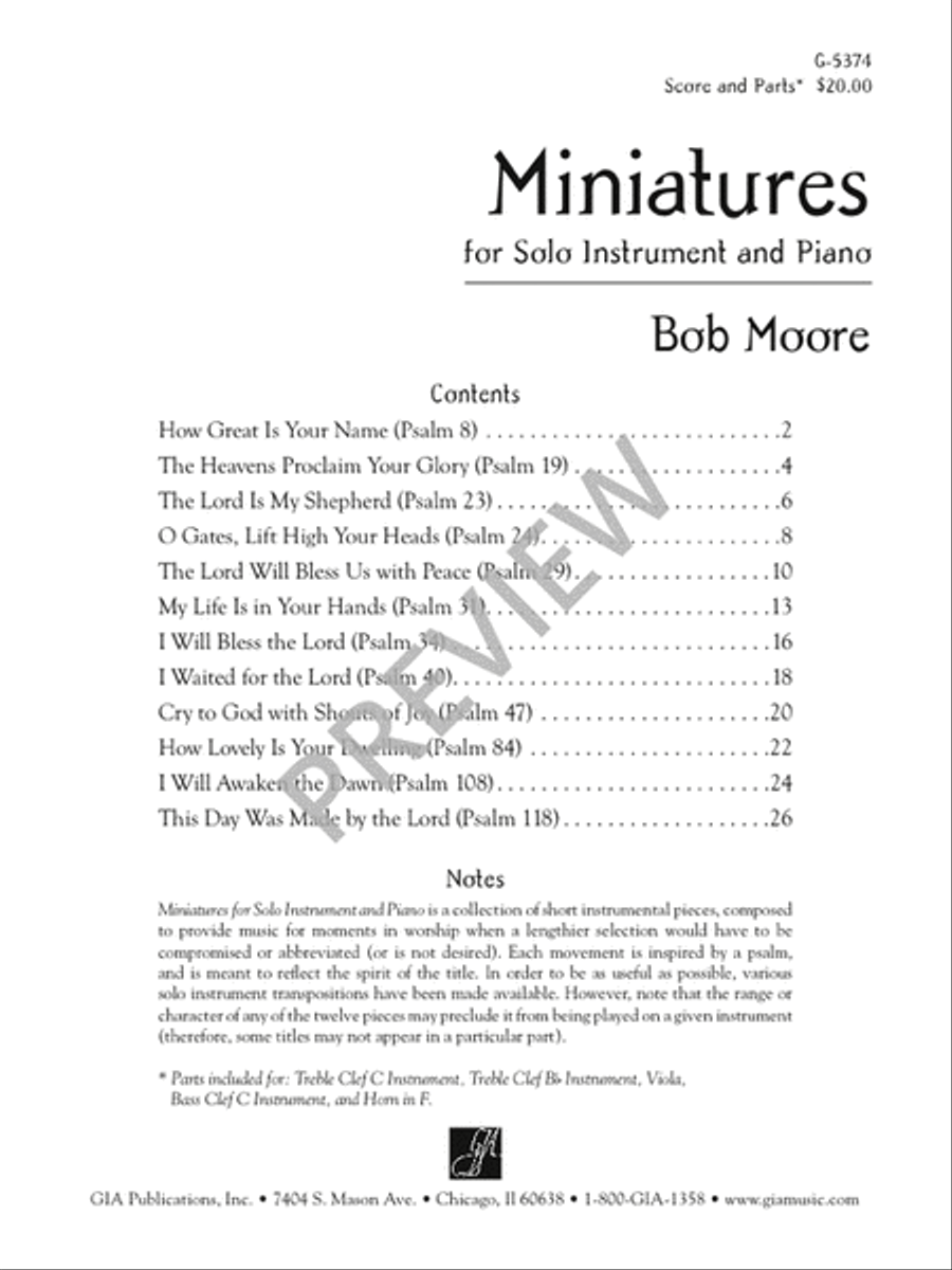 Miniatures for Solo Instrument and Piano Viola scores gallery preview page 3
