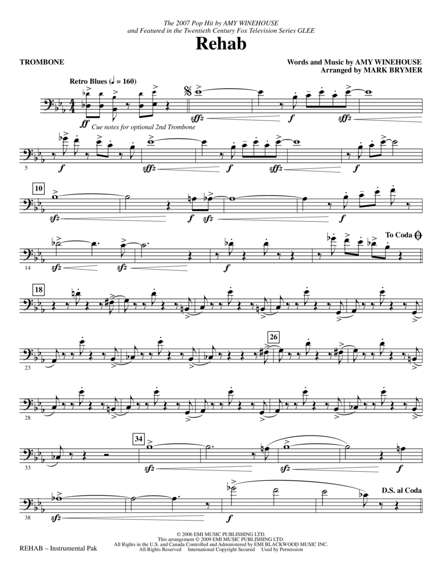 Rehab - Trombone Rehab - Trombone Choir scores gallery preview page 1