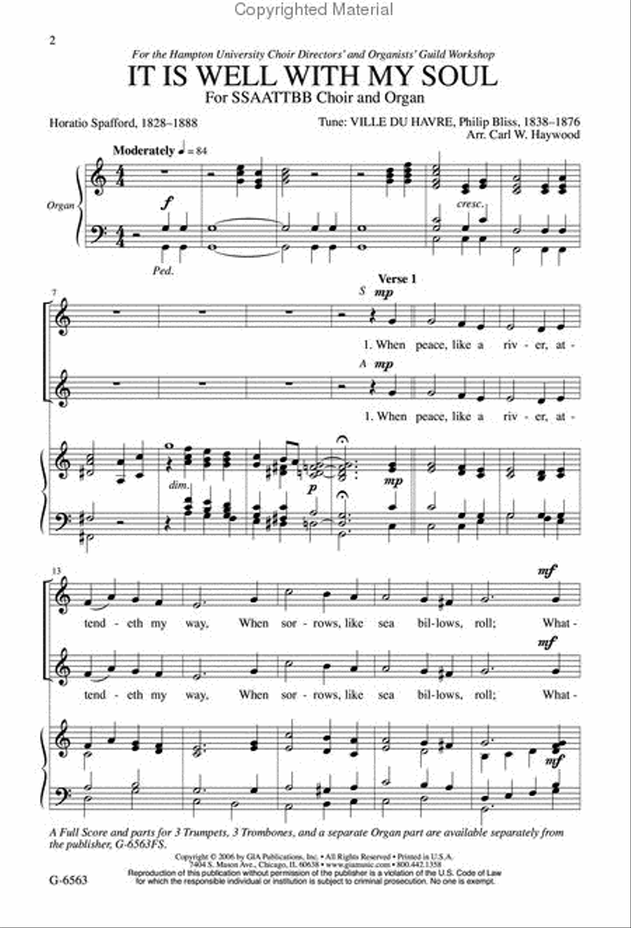 It Is Well With My Soul SSAATTBB scores gallery preview page 2