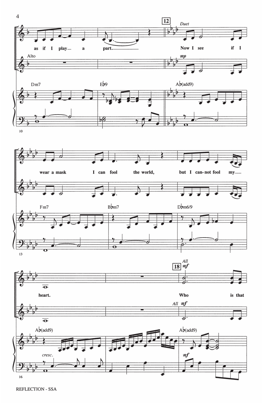 Reflection (Pop Version) (from Mulan) (arr. Mac Huff) SSA scores gallery preview page 2