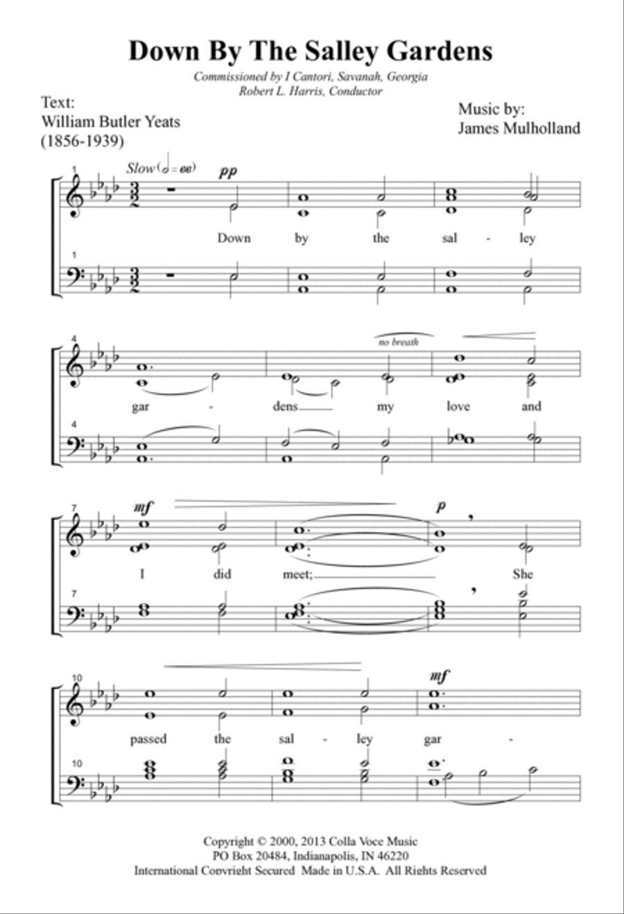 Down By The Salley Gardens 4-Part scores gallery preview page 2