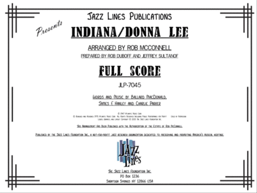 Indiana/Donna Lee Big Band scores gallery preview page 2