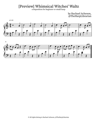 Whimsical Witches' Waltz: A Composition for Small or Beginner Harp