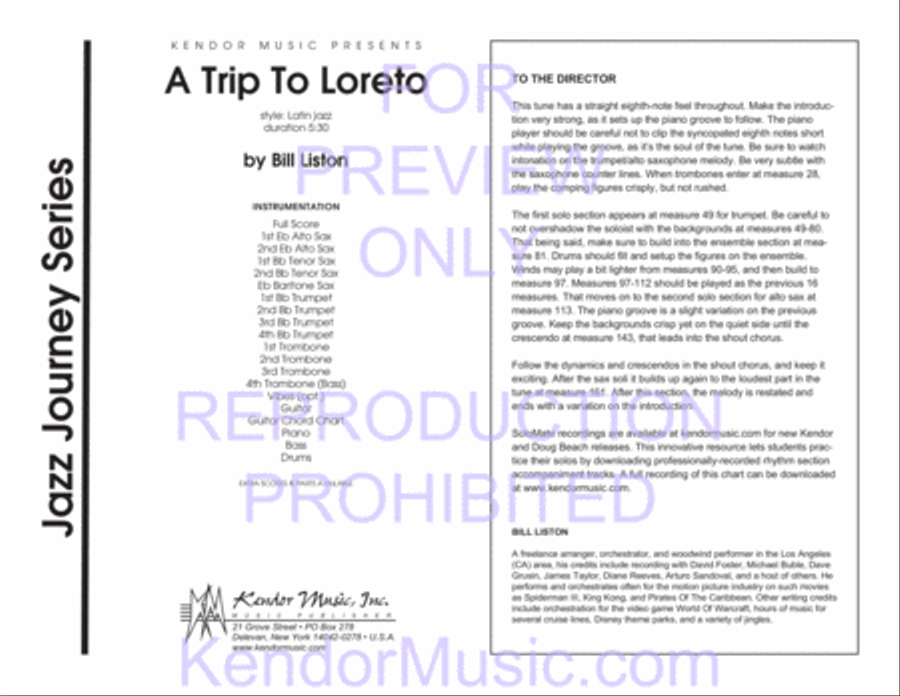 Trip To Loreto, A Jazz Ensemble scores gallery preview page 2