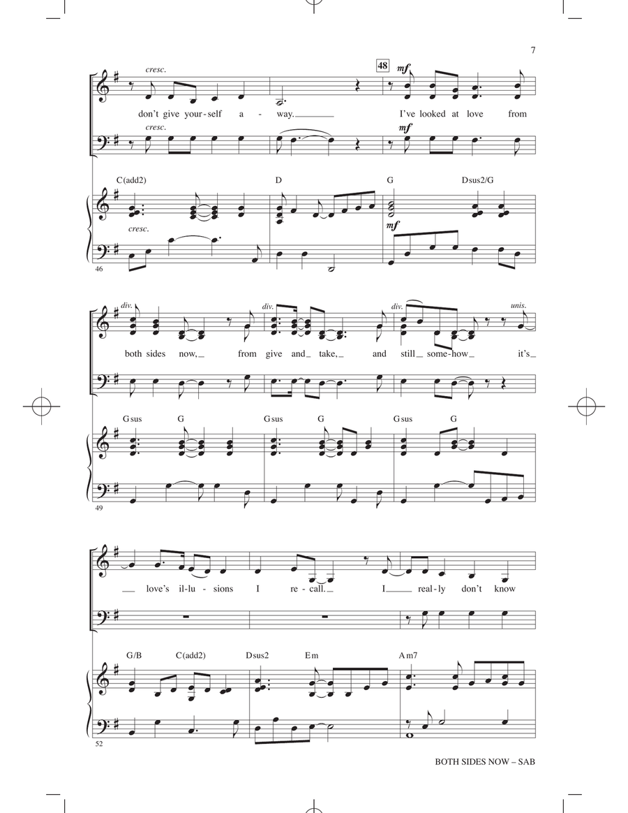 Both Sides Now (arr. Roger Emerson) 3-Part scores gallery preview page 6