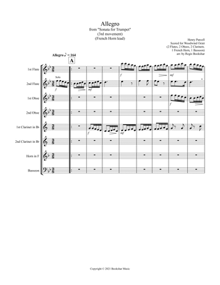 Allegro (from "Sonata for Trumpet") (Bb) (Woodwind Octet - 2 Flutes, 2 Oboes, 2 Clar, 1 Hrn, 1 Basso