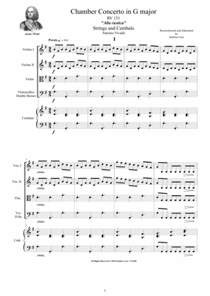 Vivaldi - Chamber Concerto in G major 'Alla Rustica' RV 151 for Strings and Cembalo