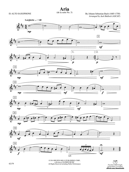 Aria: E-flat Alto Saxophone