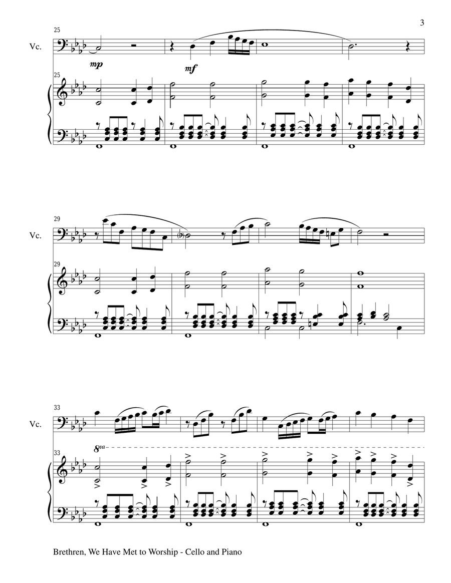 Gary Lanier: 3 GOSPEL HYMNS, Set IV (Duets for Cello & Piano) Gary Lanier: 3 GOSPEL HYMNS, Set IV (Duets for Cello & Piano) Piano scores gallery preview page 4