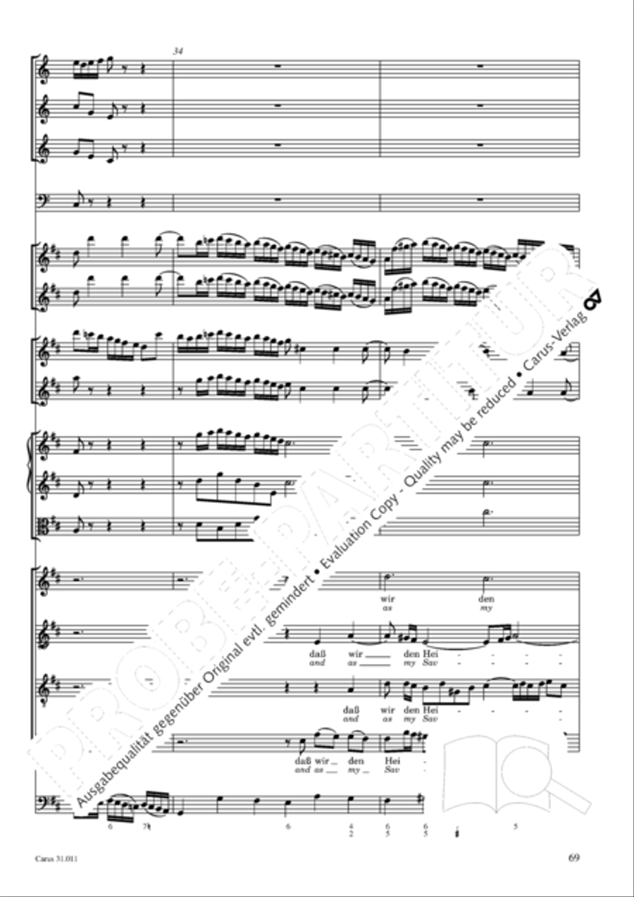 Lobet Gott in seinen Reichen (Himmelfahrtsoratorium) 4-Part scores gallery preview page 70