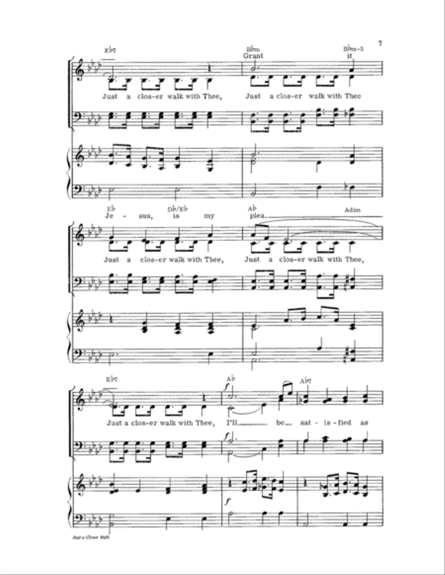 Just a Closer Walk Just a Closer Walk Choir scores gallery preview page 7