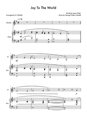 Joy To The World - Clarinet (easy key)
