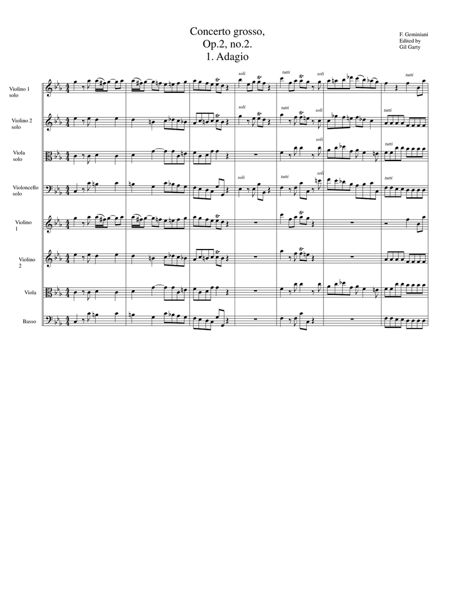 Concerto grosso Op.2, no.2 in C minor String Orchestra scores gallery preview page 2